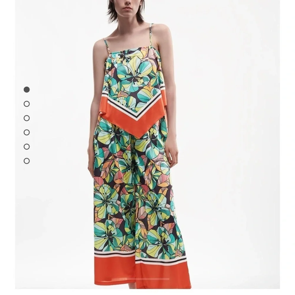 Zara Floral Multicolor Women's Top - Picture 3 of 7